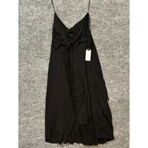 ASTR The Label Womens Medium Halter Tie Neck Black Midi-Dress NWT